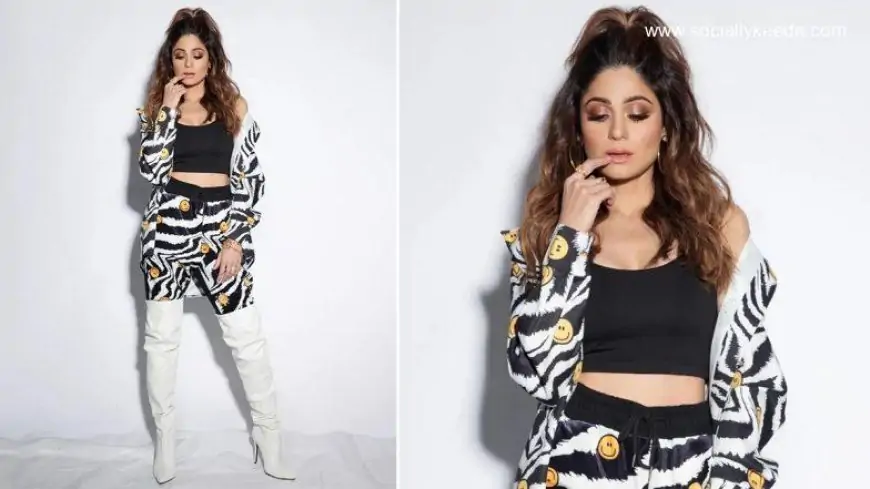 Shamita Shetty Is a True Fashionista in Printed Separates Paired With Knee-Length Boots (View Pic)