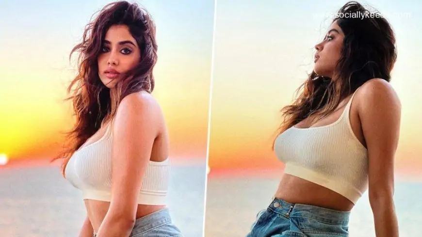 Janhvi Kapoor Oozes Sensuality as She Poses in a Bra Top Paired With Denim Shorts in Latest Sunset Pictures!
