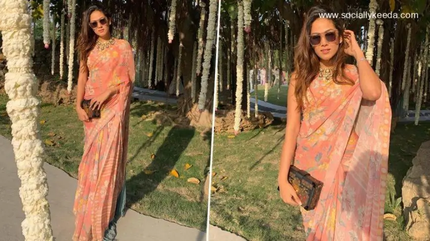 Mira Rajput Looks Elegant in This Stunning Chiffon Floral Saree (View Pics)