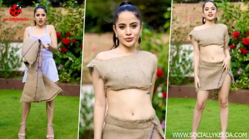 Urfi Javed Turns a Gunny Bag Into Crop Top Plus Mini Skirt And It’s Sack-cy (Watch Video)