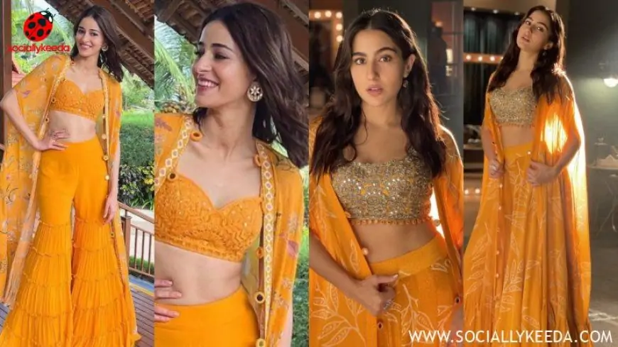 Fashion Faceoff: Ananya Panday or Sara Ali Khan, Whose Orange Arpita Mehta Outfit Did You Like?