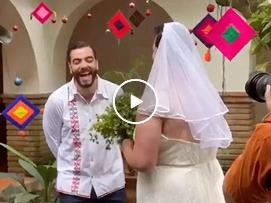 Groom’s first look gets a bit hairy (Video)