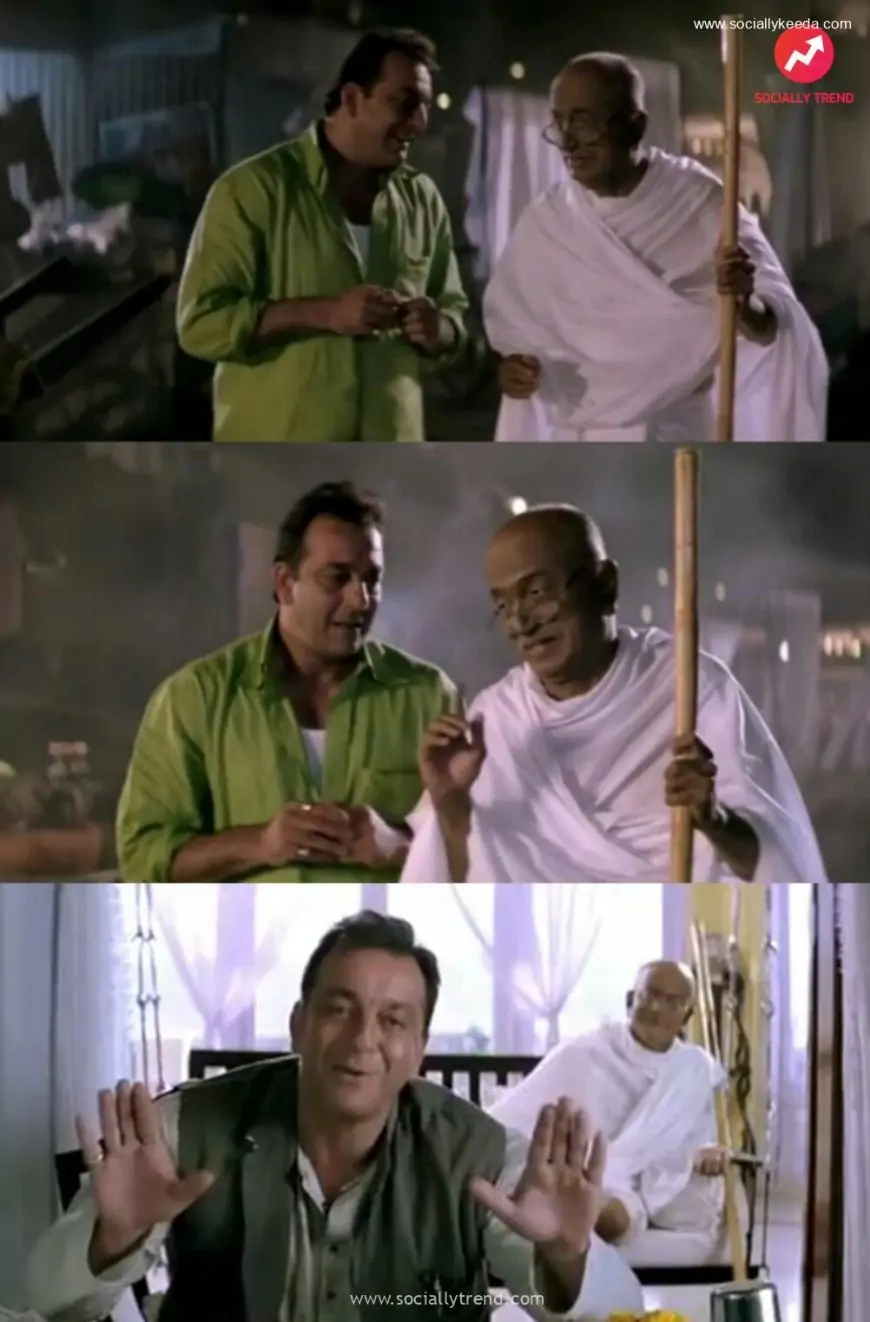 Munna Taking Advice From Gandhi