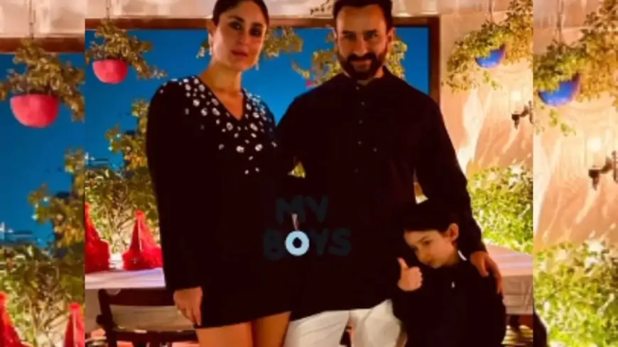 Kareena Kapoor Strikes Sexy Pose With Saif Ali Khan; Son Taimur Steals Her Thunder With His Thumbs-up