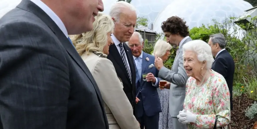The Queen Met with Joe and Jill Biden at a G7 Summit Reception