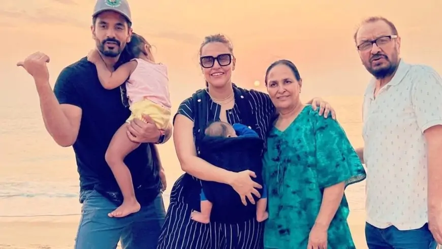 Neha Dhupia, Angad Bedi welcome New Year in Goa with kids