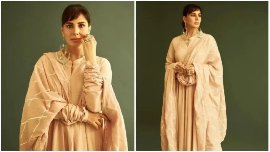 Kirti Kulhari, in a rose gold kurta set, is the epitome of elegance