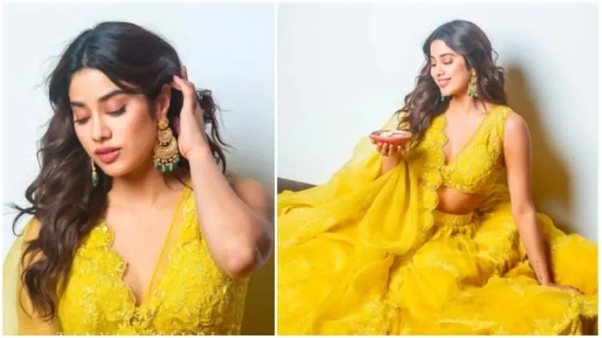 Janhvi Kapoor is a vision in embellished yellow lehenga set