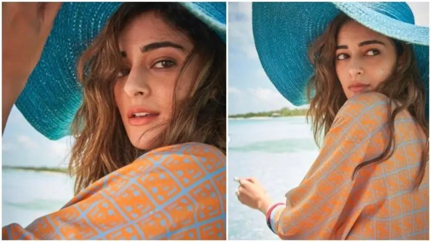 Ananya Panday completes her beach look with big folded sun hat