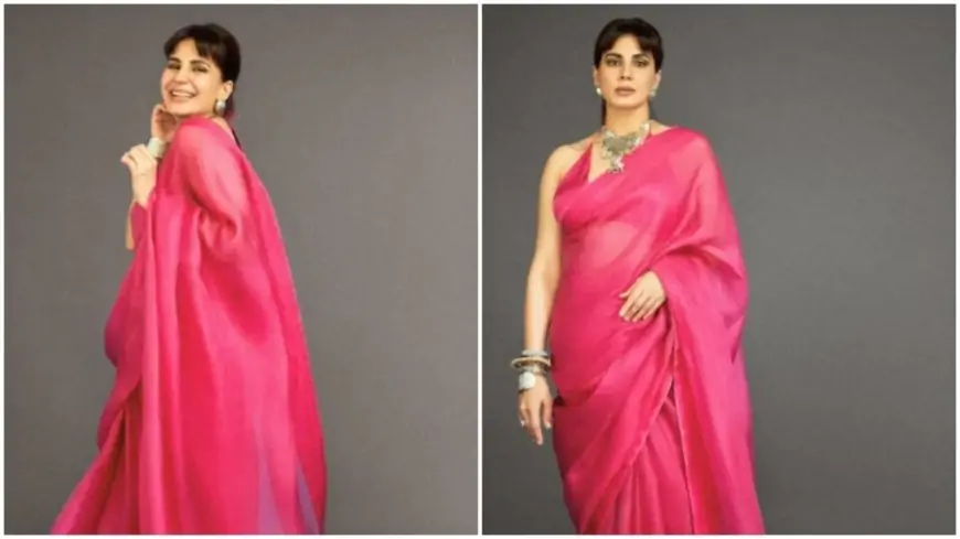 Kirti Kulhari, in a pink organza saree, is all about grace, elegance and poise