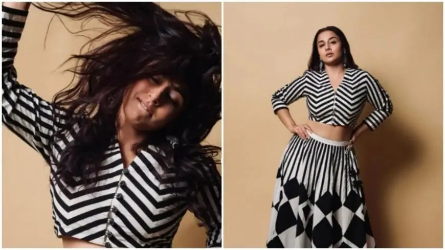 Vidya Balan, in a monochrome co-ord set, looks right out of a dream