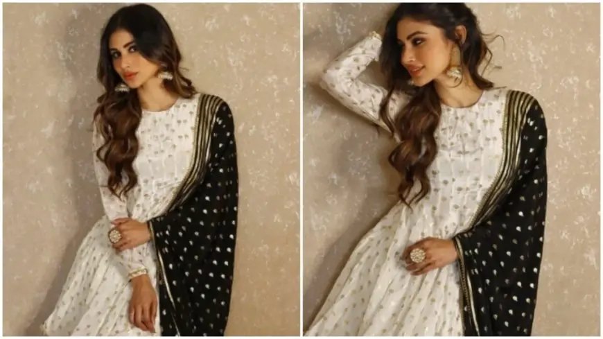 Mouni Roy is a vision in white and golden sharara set by Masaba Gupta
