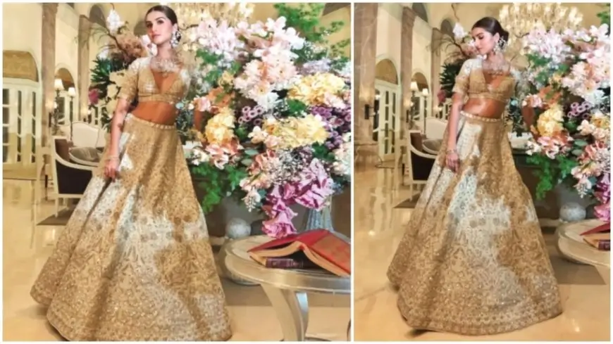 Tara Sutaria redefines elegance in ivory handcrafted Anita Dongre lehenga