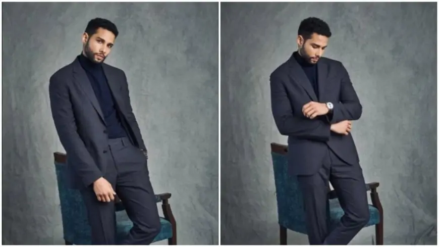Gehraiyaan Promotions: Siddhant Chaturvedi looks dapper in a black pantsuit