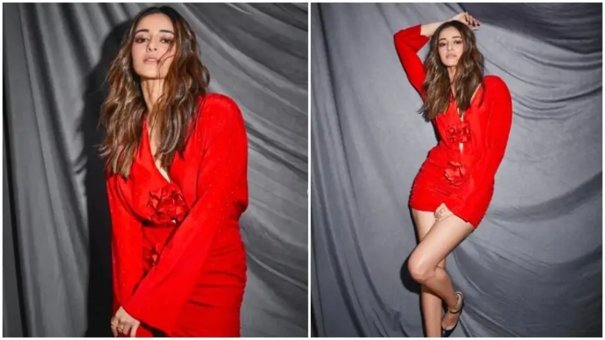 Ananya Panday flaunts her curves in red bodycon dress for Gehraiyaan promotions