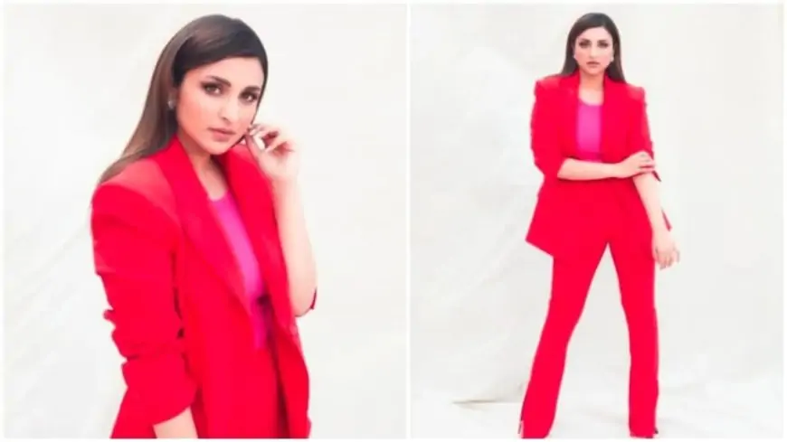 Parineeti Chopra ditches fancy gowns for bold hot pink pantsuit