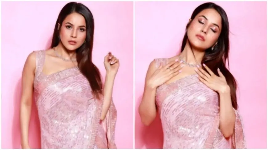 Shehnaaz Gill, in a sequined pink saree, is a 'wish come true'