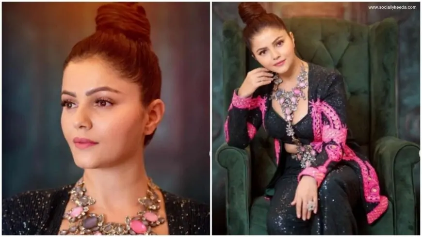 In a shimmery black and pink co-ord set, Rubina Dilaik is the real queen