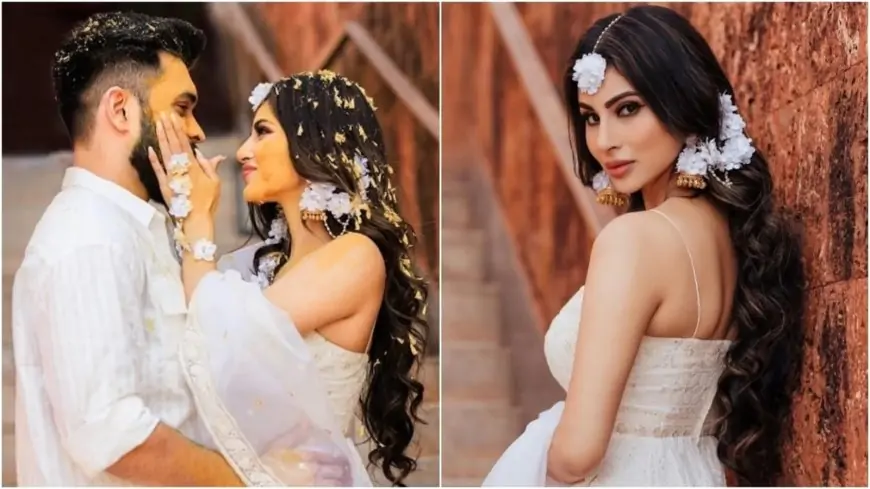 Inside Mouni Roy's Haldi album featuring pretty white ensembles and PDA with Suraj Nambiar: See here