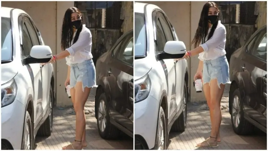 Sara Ali Khan checked off Pilates in white shirt and denim shorts