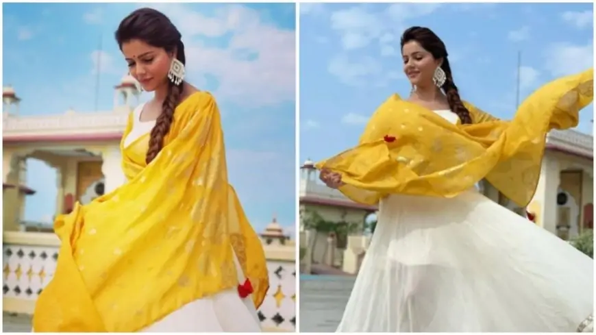 Rubina Dilaik is the dancing diva in a white anarkali gown