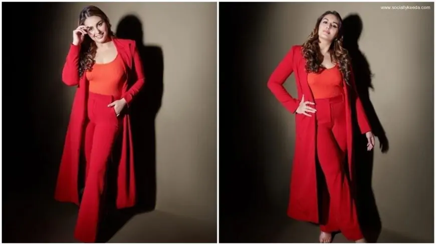 Huma Qureshi turns up the heat in 'red hawt' formal wear