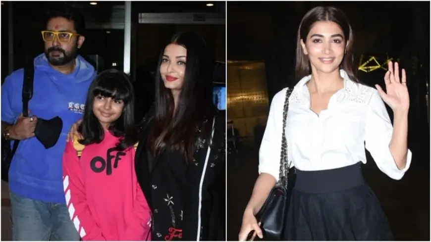 Aishwarya Rai with Abhishek Bachchan, Aaradhya and Pooja Hegde leave for Cannes Film Festival 2023: All pics inside