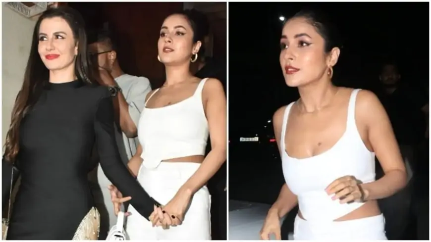Shehnaaz Gill steals the show at Giorgia Andriani's birthday party in all-white corset top and pants: See pics