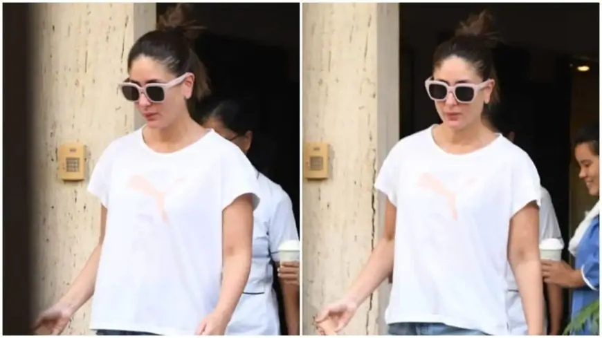 Kareena Kapoor is every bit the cool mom in simple white top and distressed denim jeans for outing with Jeh