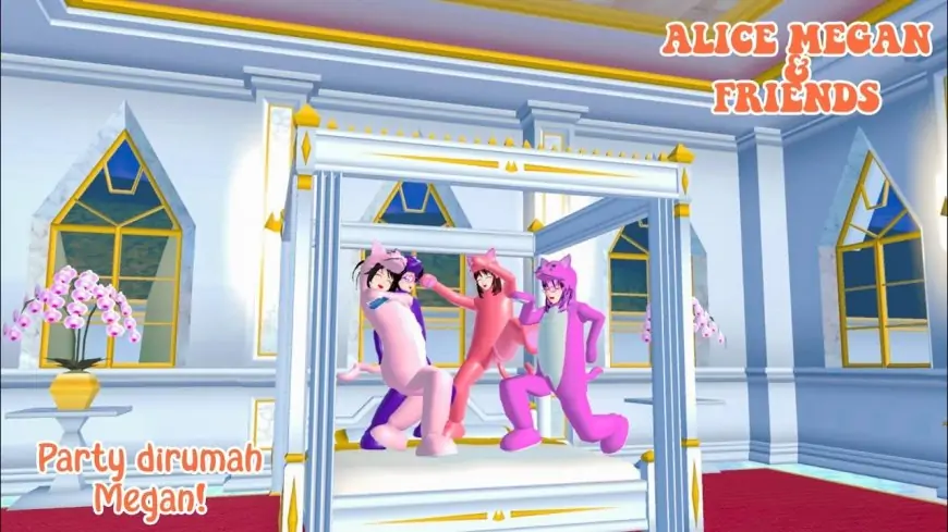 ALICE MEGAN &amp; FRIENDS [NGINAP DI RUMAH SULTAN] || SAKURA SCHOOL SIMULATOR