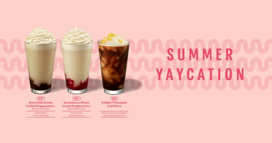 Starbucks New Mouthwatering Beverages - Have a refreshing summer with the all-new Pineapple Cold Brew and Choux Cream Frappuccino blended