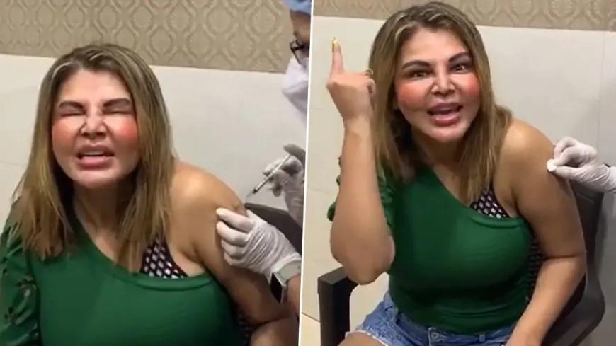 Rakhi Sawant Receives Her First Dose of Vaccine, Croons a Song While Getting the Injection (watch Video)