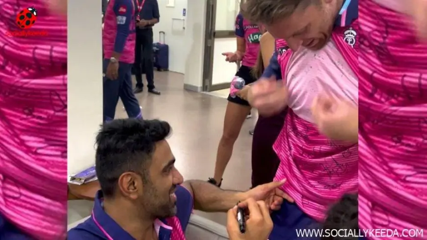 Ravi Ashwin Signs Jos Buttler's Rajasthan Royals Jersey After IPL 2023 Final (Watch Video)