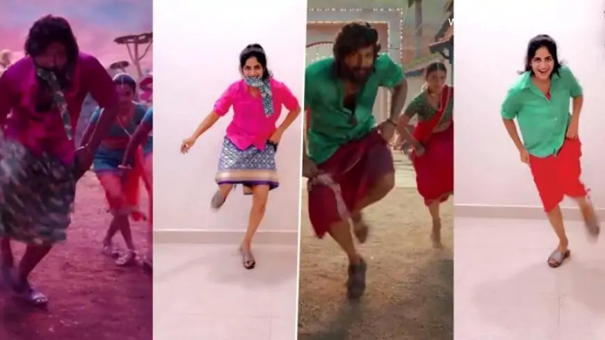 Die-Hard Allu Arjun Female Fan Wears Bright Lungis Like Pushpa Actor and Recreates Saami Saami Song Hook Step (Watch Viral Video)