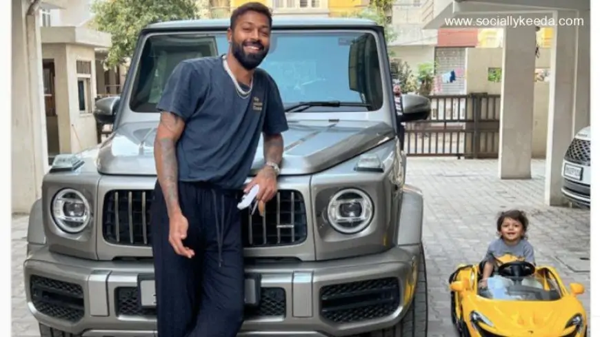 Hardik Pandya Posts Picture of his Son Agastya Driving Toy Car Next to Mercedes-AMG G63 SUV