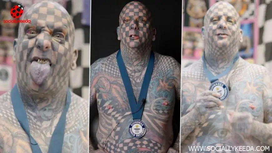 Man Sets Guinness World Record for Highest Number of Square Tattoos on the Body; Watch Video