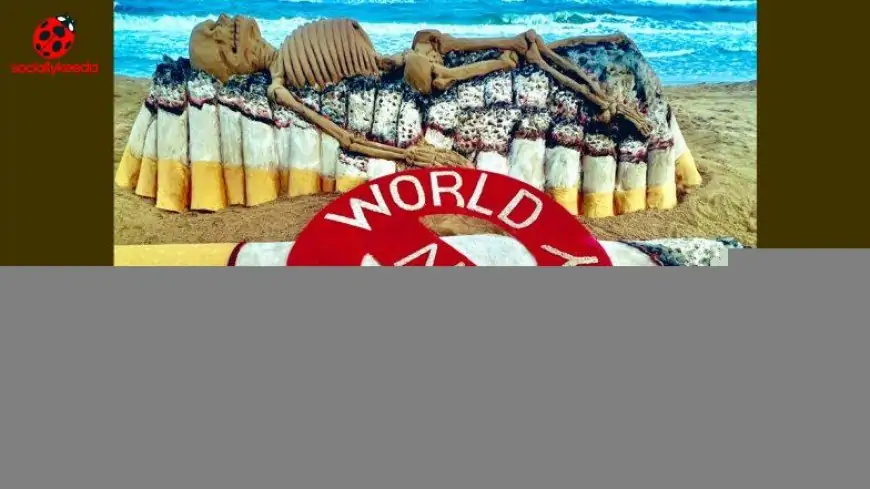World No Tobacco Day 2023 Sand Art by Sudarsan Pattnaik at Puri Beach Raises Awareness on the Deadly Health Effects of Tobacco Use (View Pic)