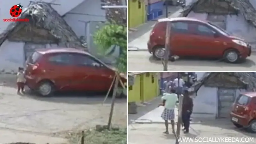 Tamil Nadu: 2-Year-Old Survives After Being Run Over by Reversing Car Twice Within Few Seconds in Namakkal; Watch Video