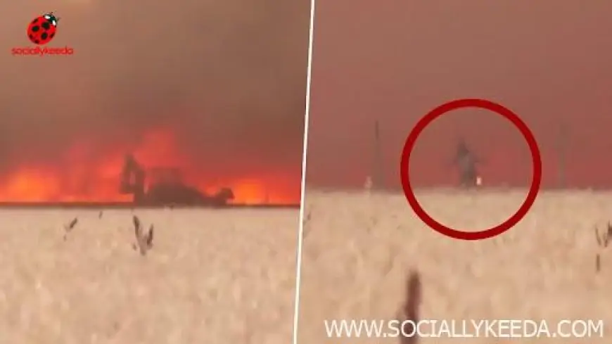 Spain: Man Miraculously Escapes After Wildfire Engulfs Tractor, Suffers Serious Injuries (Watch Video)