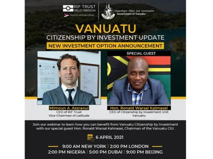 RIF Trust hosts Vanuatu Citizenship by Investment Webinar