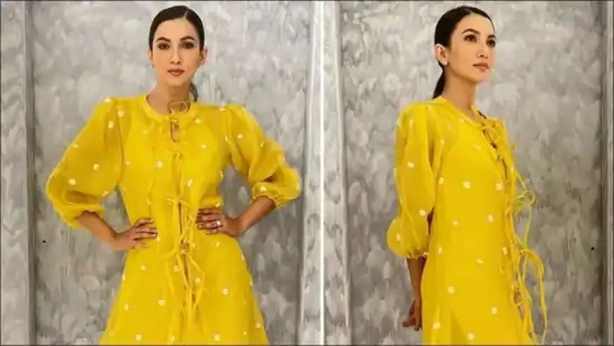 Gauahar Khan's boho vibe in thigh-high yellow dress borrows 70's beach fashion