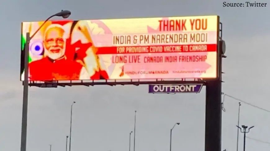 India Provided Corona vaccine to Canada, Country thanked India and PM by Installing Billboards on Toronto's Road