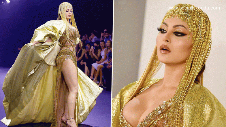 Urvashi Rautela Dons Glistening Gold Dress Worth 40 Crores At Arab Fashion Week (View Pics And Video)