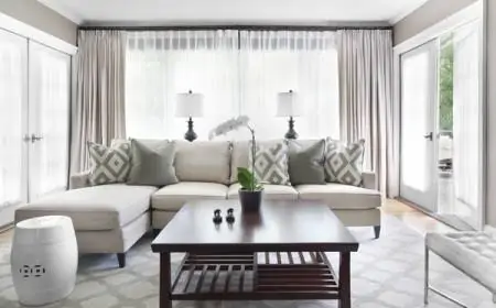 Stylish Living Room Design with White Sectional Sofa