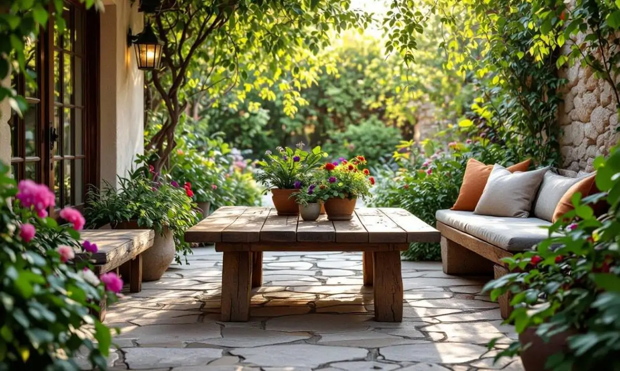 How to Decorate a Patio with Natural Materials Like Wood and Stone