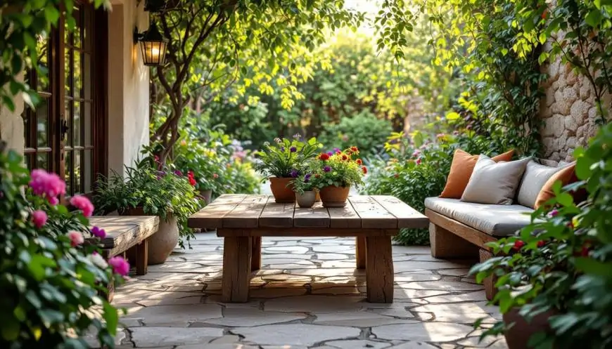 How to Decorate a Patio with Natural Materials Like Wood and Stone