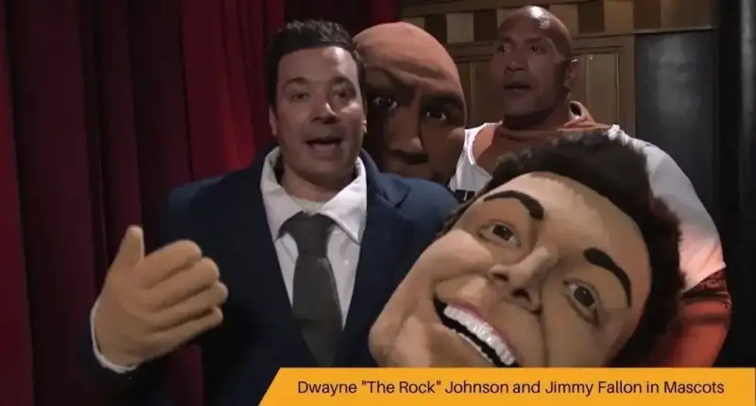 Dwayne The Rock Johnson and Jimmy Fallon in Mascots