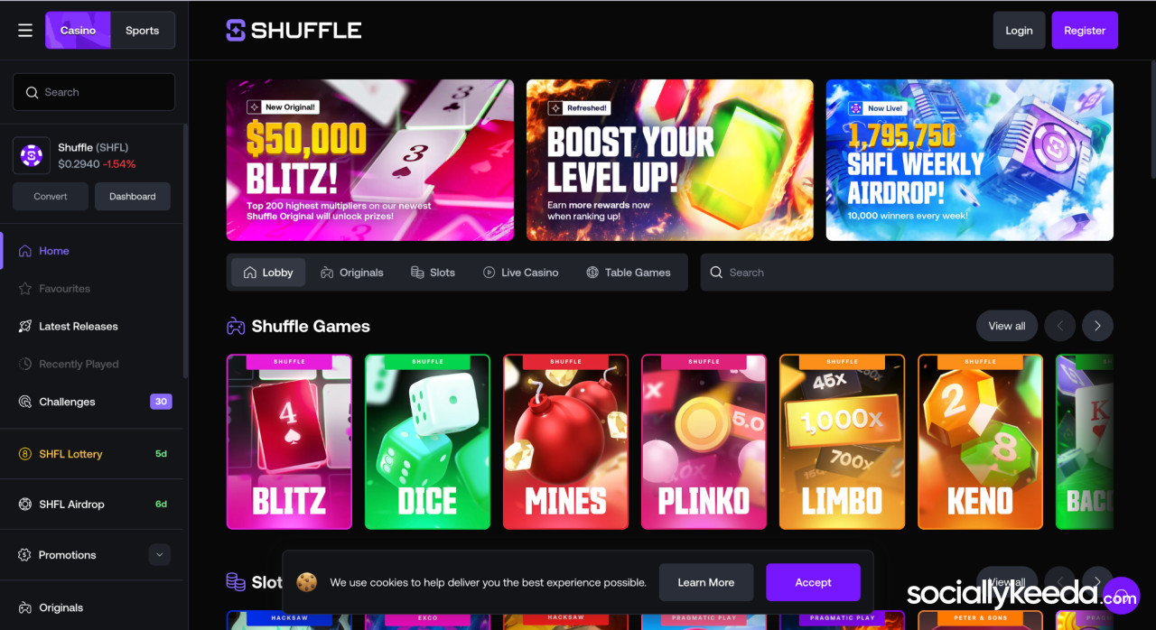 Shuffle Best For Cryptocurrency Casino And Sports Betting
