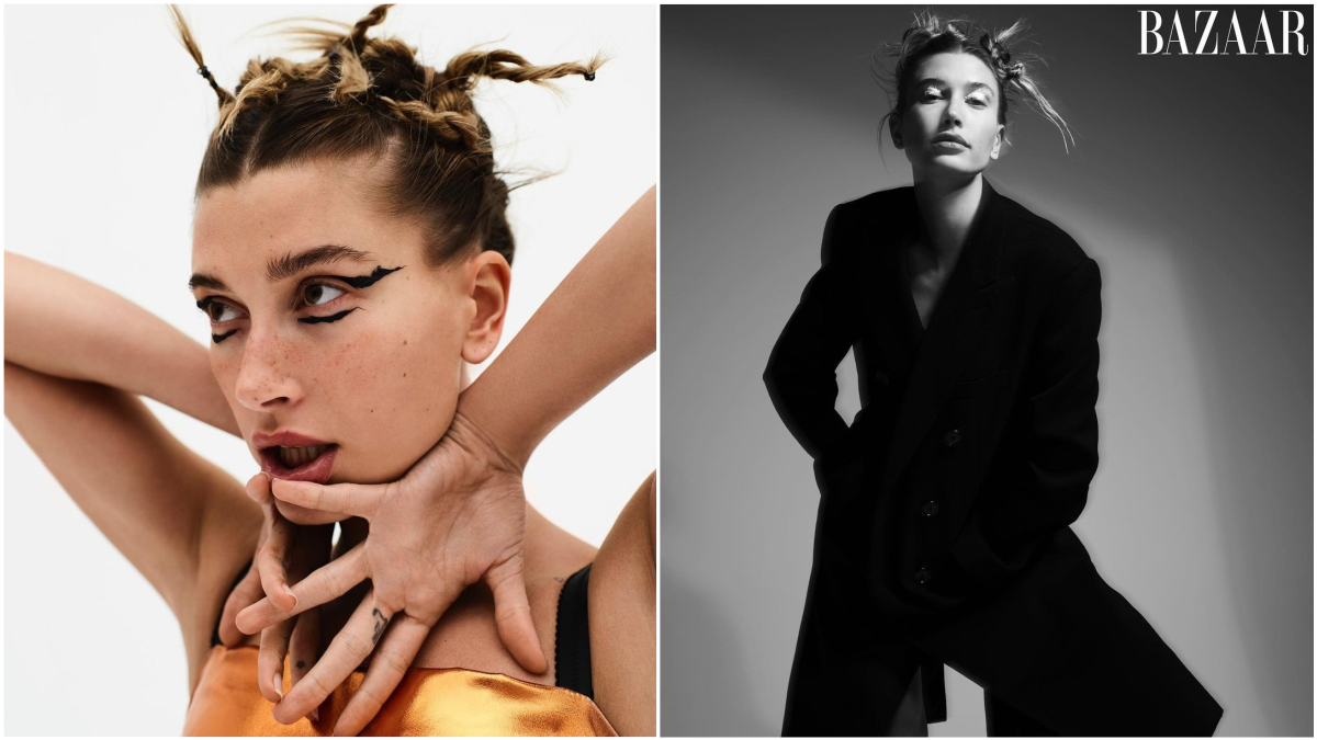 Hailey Bieber Oozes Sexiness in Gold Bra and Metal Mesh Top, View Pics of Hot Model As She Turns Cover Girl for Harper's BAZAAR!