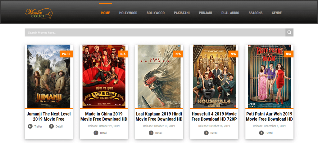 3. Moviescouch website- download latest hollywood movies free